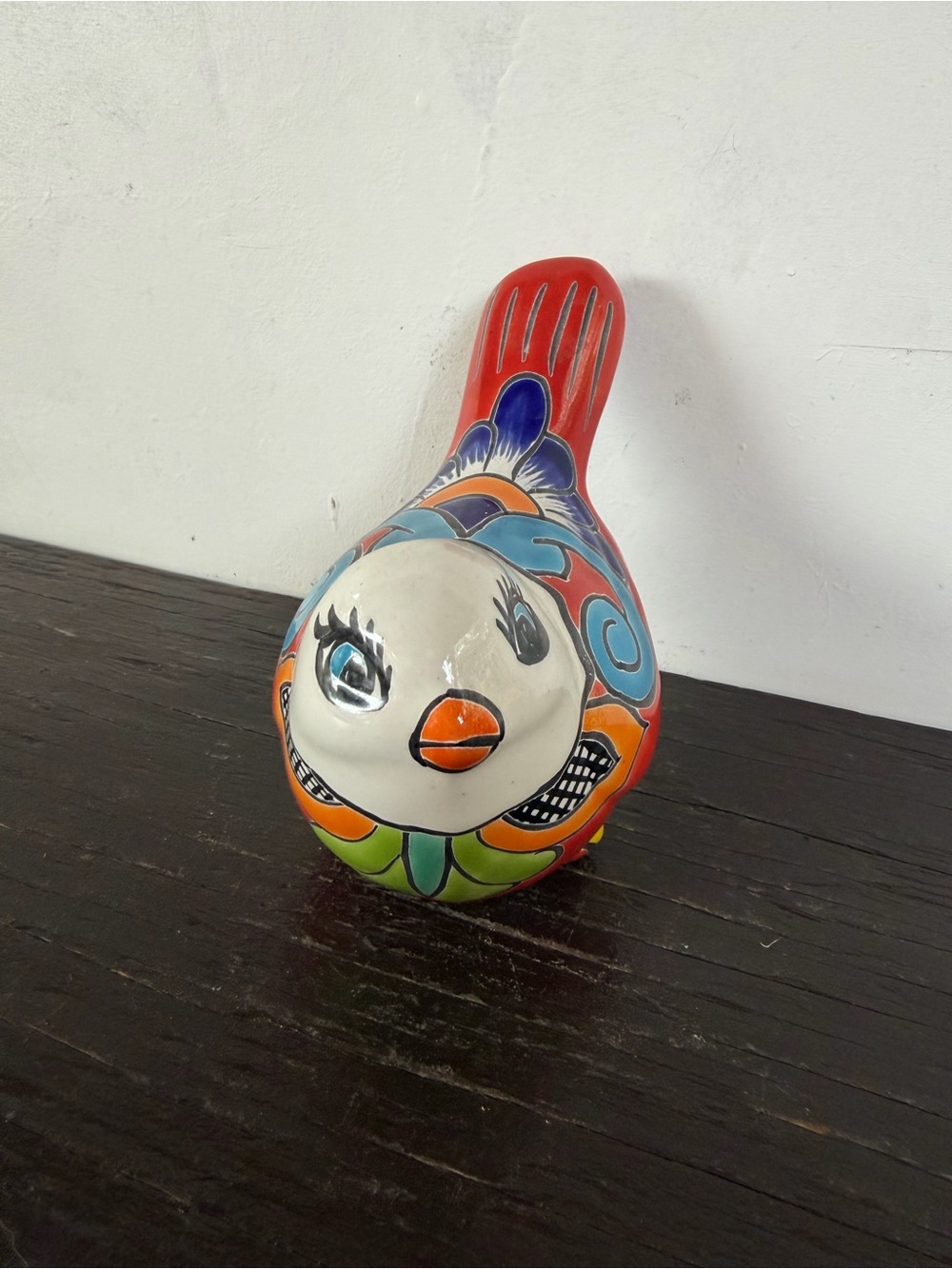 Hand-Painted Talavera Bird Figurine - Multicolor